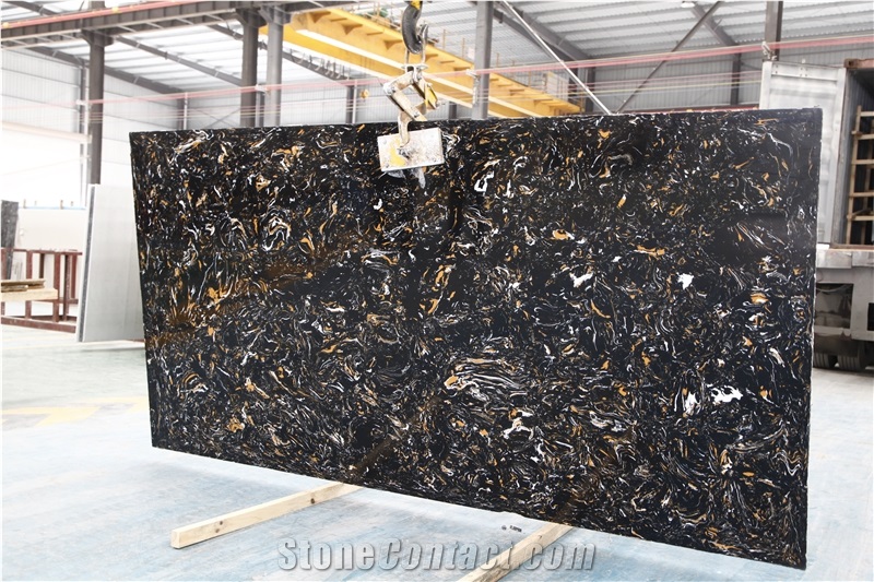 Portoro Artificial Stone Slabs for Flooring Tiles