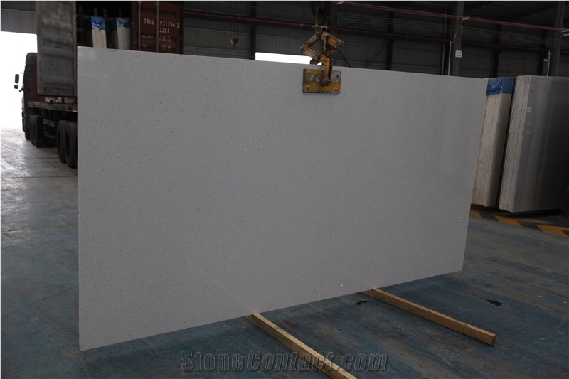 Sliver White Artificial Stone Slabs for Floor Tile