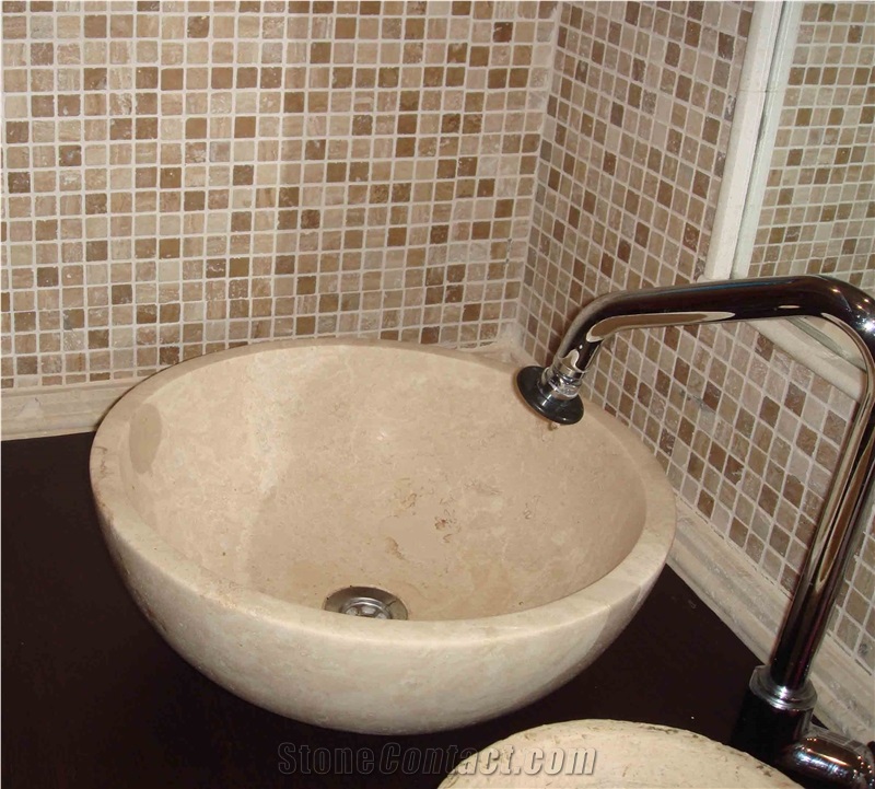 Beige Travertine Sinks & Basins