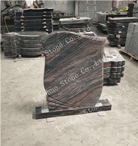 Multicolor Red/Upright Granite Tombstone/Headstone