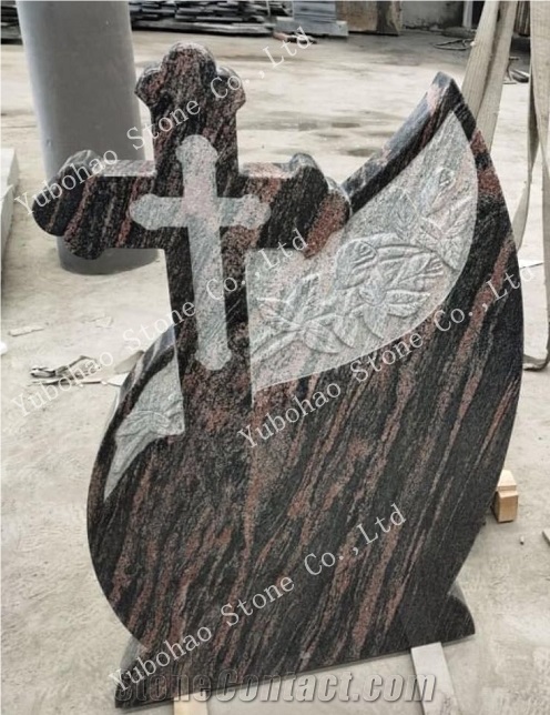 Multicolor Red/Upright Granite Tombstone/Headstone