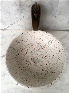 Multicolor Terrazzo Stone Vessl Sinks for Bathroom