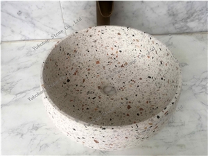 Multicolor Terrazzo Stone Vessl Sinks for Bathroom