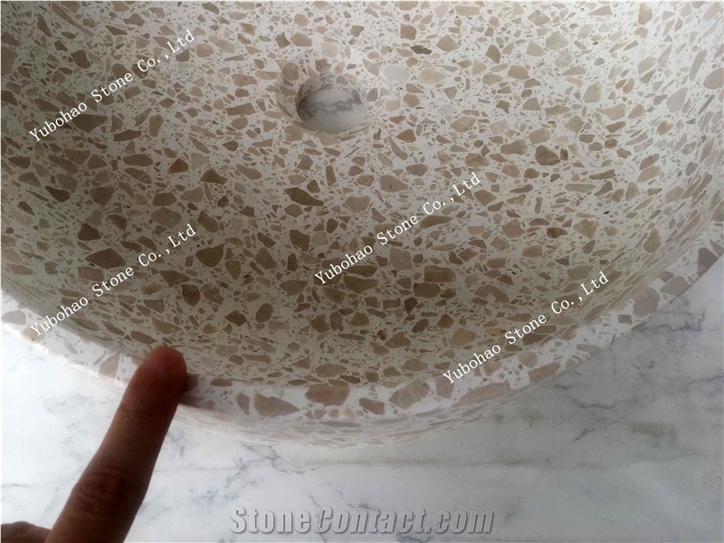 Terrazzo Stone/Friendly Material Wash Sink/Basin