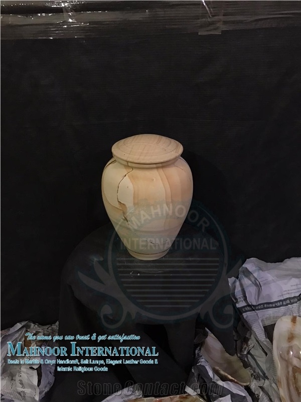 Pakistan Teak Wood Sandstone Urn Ceramation