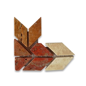 Arrow Gold 2.1x2.3 Mosaic Border Tiles Uk Polished