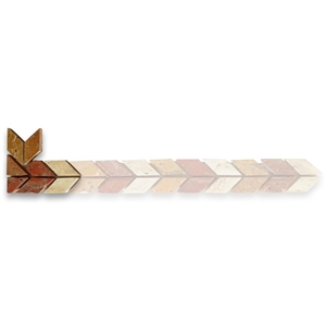 Arrow Gold 2.1x2.3 Mosaic Border Tiles Uk Polished