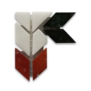 Arrow Rojo 2.1x2.3 Marble Mosaic Accent Border