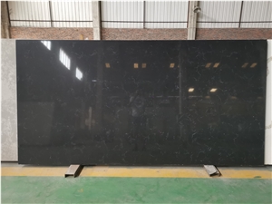 Artificial Polished Black Quartz White Vein Stone