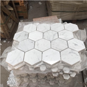 Bianco Carrara White Marble Hexagon Mosaic