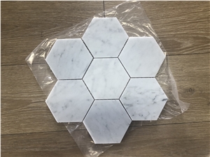Bianco Carrara White Marble Mosaic Hexagon Mosaic