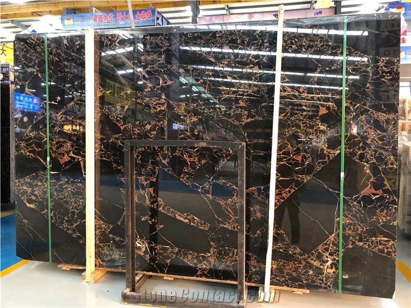 Big Slab Athens Portoro Black Marble Stone