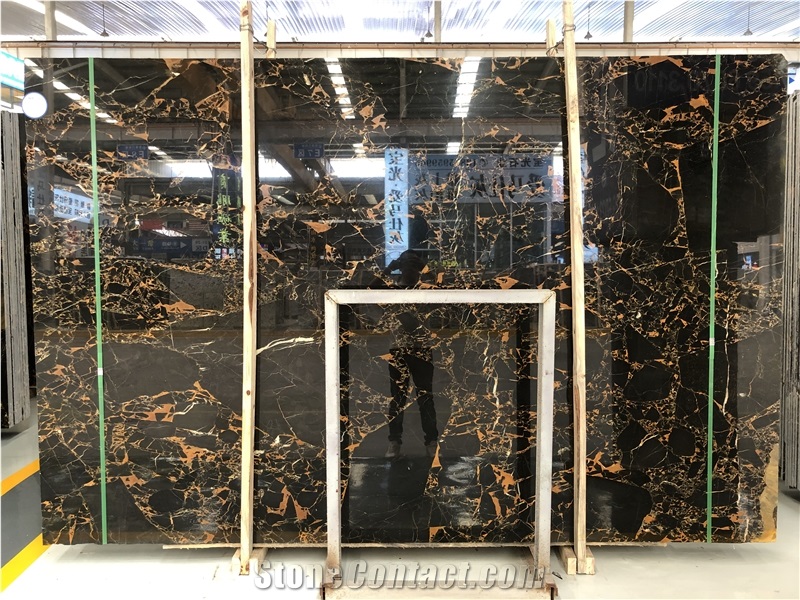 Black Gold Flower Marble Bar Top Design
