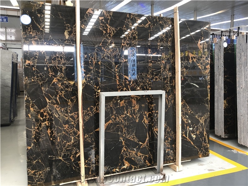 Black Gold Flower Marble Bar Top Design
