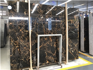 Black Gold Flower Marble Bar Top Design