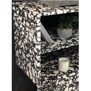 Black Terrazzo Bathroom Double Sink Vanity Tops
