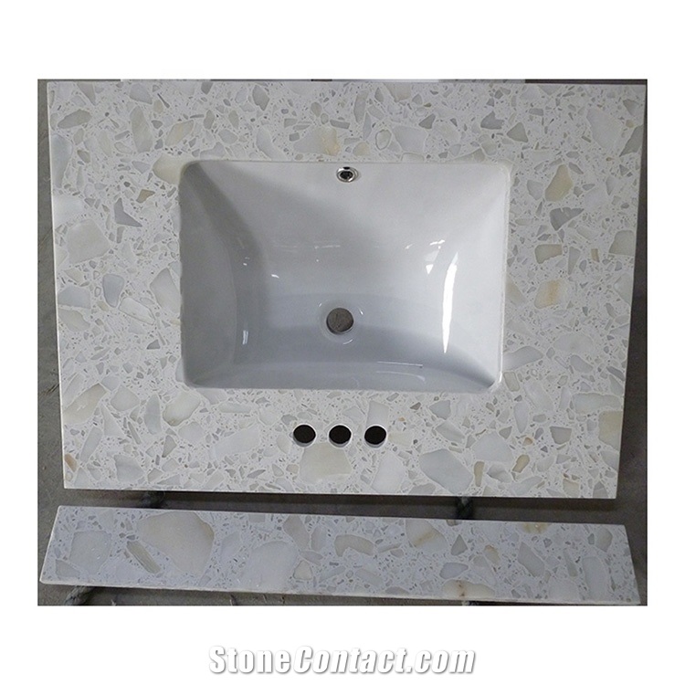 Black Terrazzo Bathroom Double Sink Vanity Tops