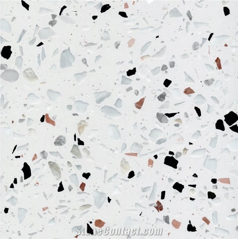 Cement Terrazzo Round Table Tops Ashlar Pattern