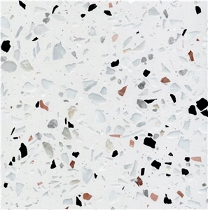 Cement Terrazzo Round Table Tops Ashlar Pattern