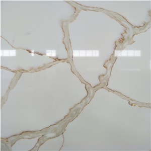 China Manufacturer Gold Statuario Quartz Big Slabs