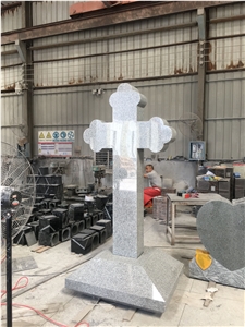 Cross Crucifix Upright Granite Tombstone,Monuments
