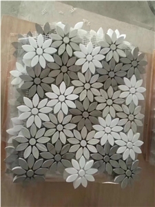 Daisy Flower Shape Mosaic Tiles for Wall