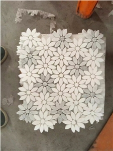 Daisy Flower Shape Mosaic Tiles for Wall