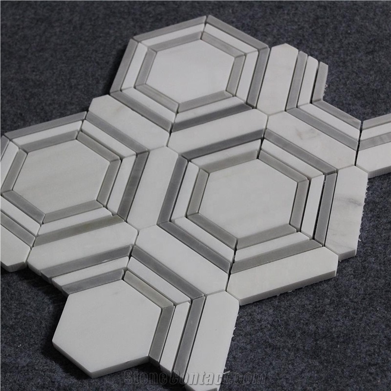 Dolomite Marble Mix Latin Gray Hexagon Mosaic