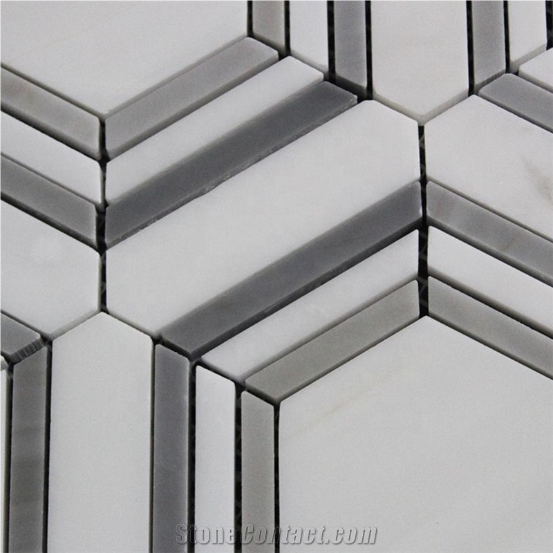 Dolomite Marble Mix Latin Gray Hexagon Mosaic