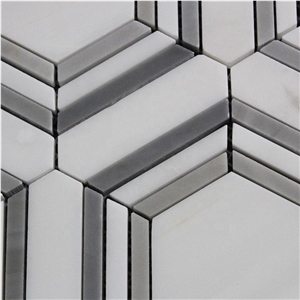 Dolomite Marble Mix Latin Gray Hexagon Mosaic