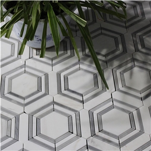 Dolomite Marble Mix Latin Gray Hexagon Mosaic
