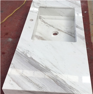 Drama S Marble Volakas Countertop Square Basins