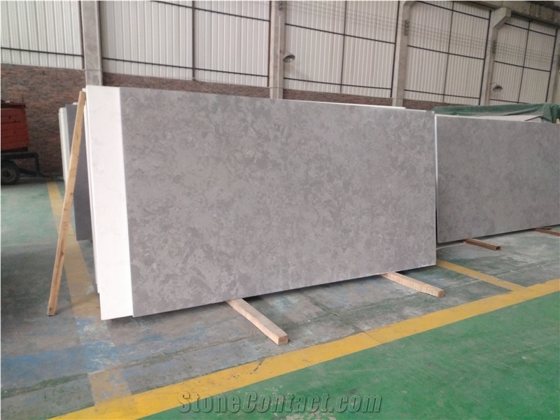 Engineered Grey Quartz Stone Slabs&Tiles for Wall