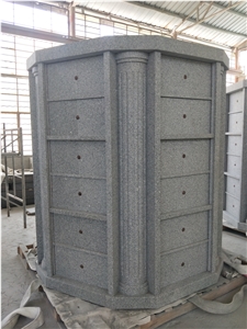 Grey Granite Stone Columbarium Wall for Memorial