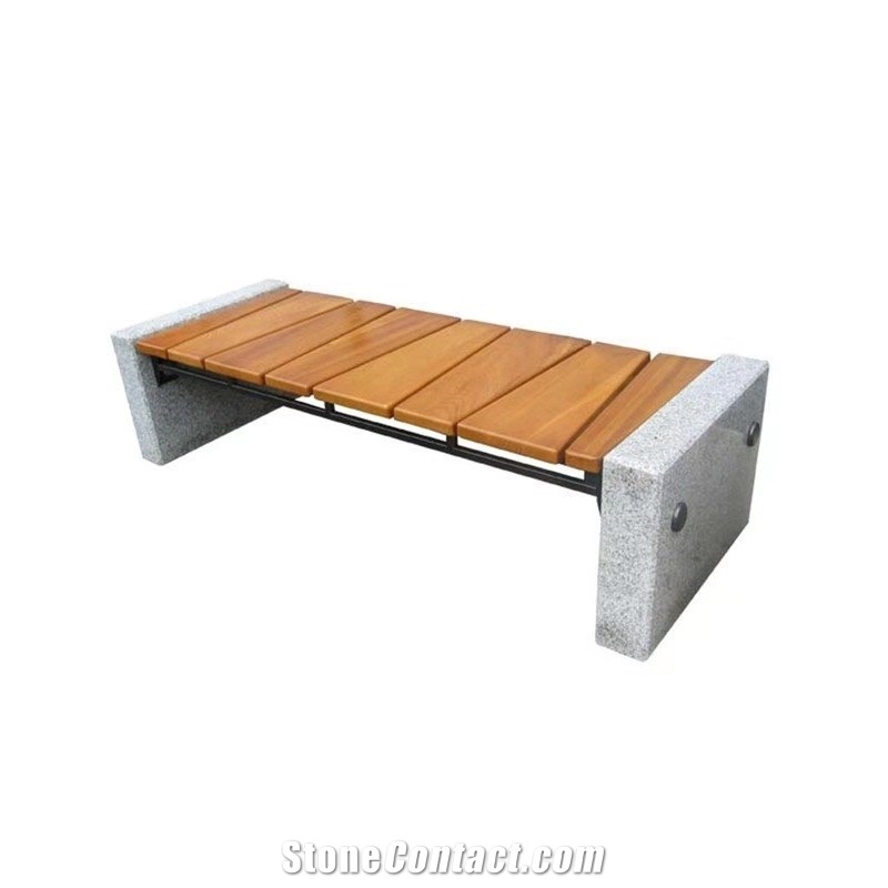 Grey Granite Stone Memorial Bench for Outdoor