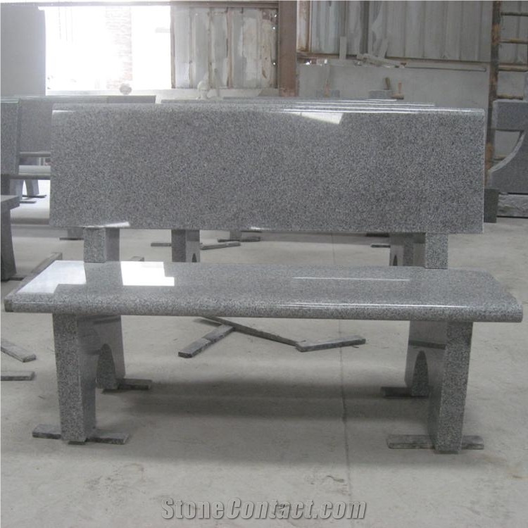 Grey Granite Stone Memorial Bench for Outdoor