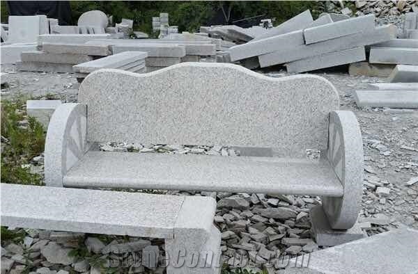 Grey Granite Stone Memorial Bench for Outdoor
