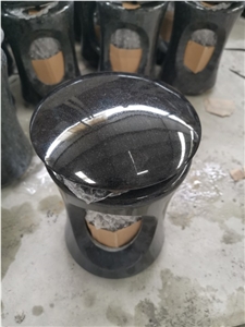 India Black Granite Lamp Funeral for Tombstone