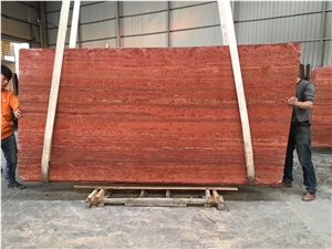Iran Red Travertine Slab