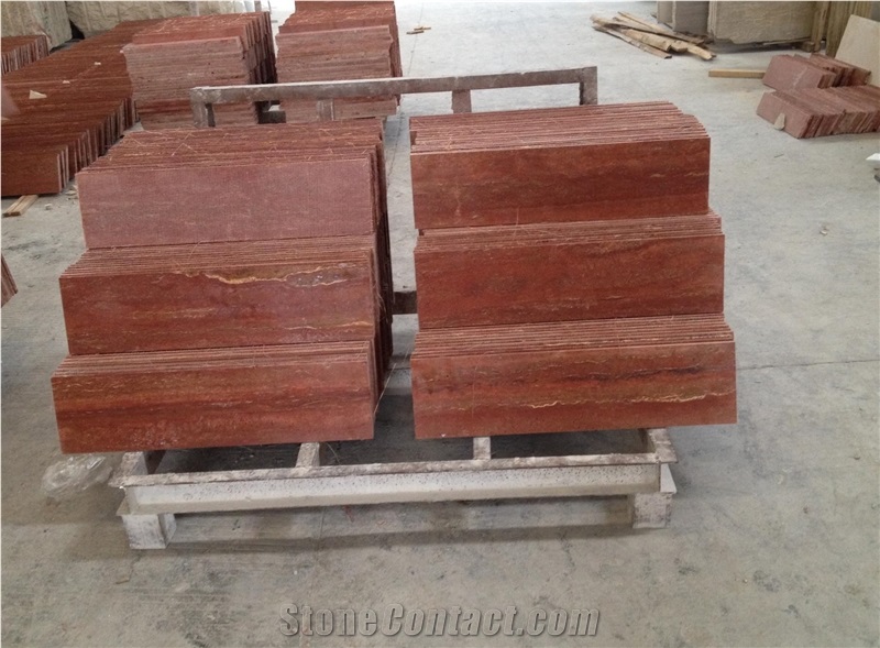 Iran Red Travertine Slab