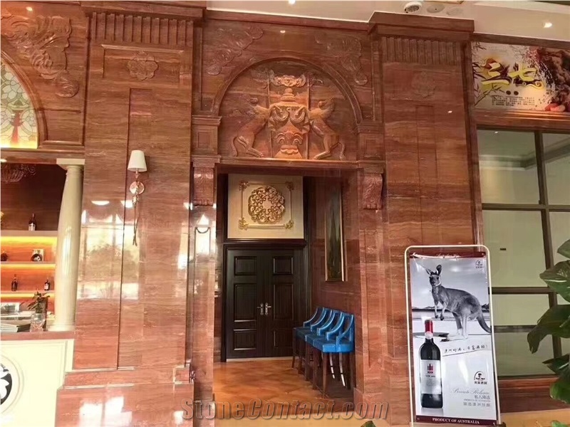 Iran Red Travertine Slab