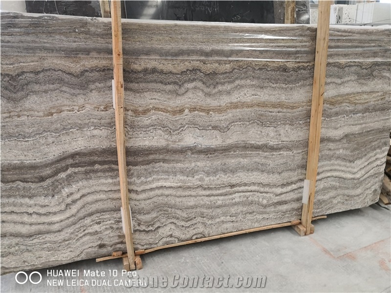 Iran Silver Grey Travertine Tile & Slabs