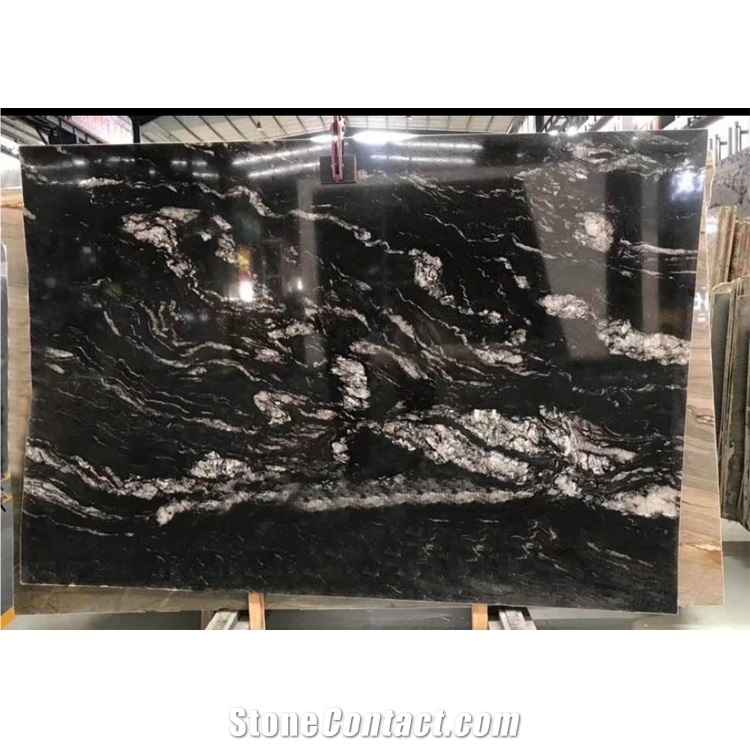 Nebula Black Cosmic Granite Kitchen Countertops
