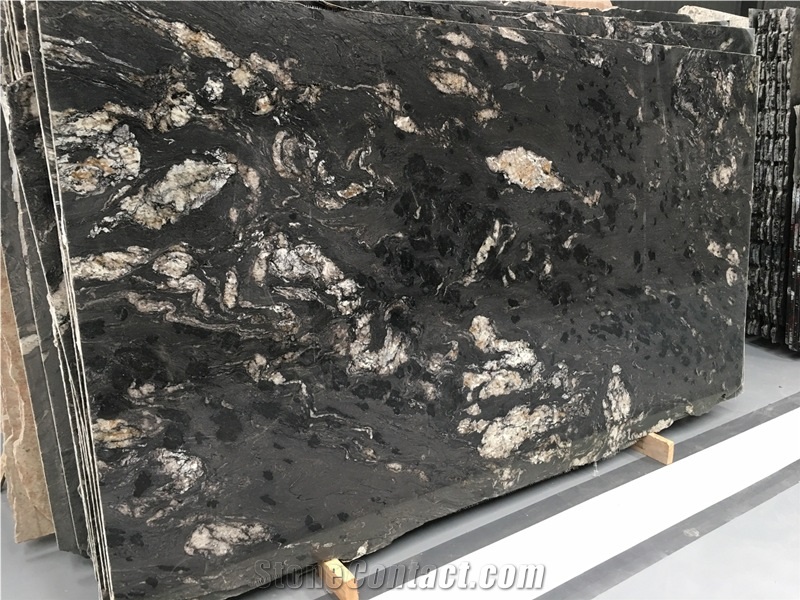 Nebula Black Cosmic Granite Kitchen Countertops