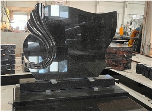 Nero Impala Black Granite European Tombstone