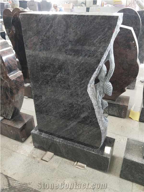 Orion Blue Granite Engraved Single Monuments