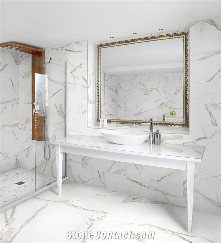 Polished Sichuan White Marble French Pattern