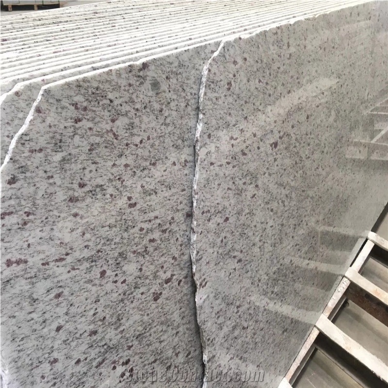 Polished White Rose Granite Slabs Opus Pattern