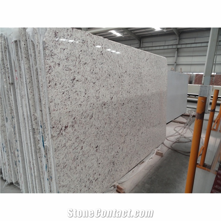 Polished White Rose Granite Slabs Opus Pattern