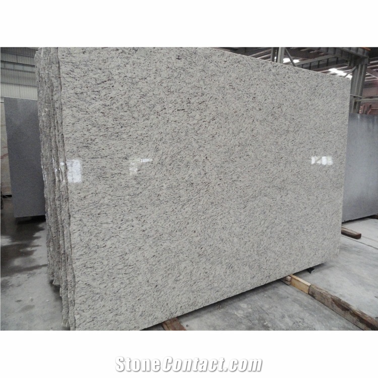 Polished White Rose Granite Slabs Opus Pattern